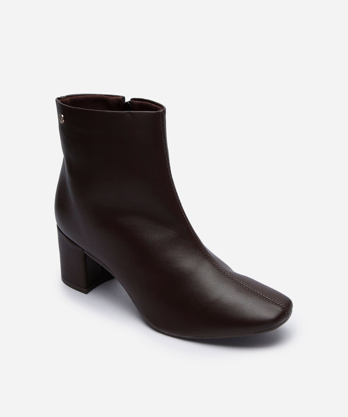 bota cano baixo salto médio via uno marrom