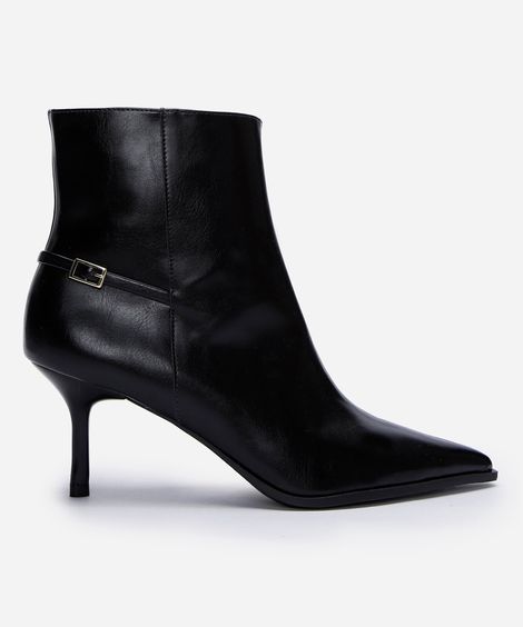 bota feminina cano curto bico fino oneself preta