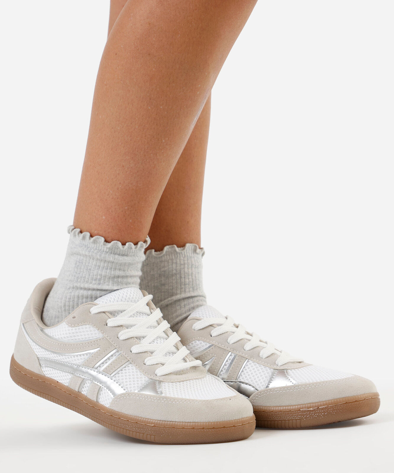 tênis casual feminino texturizado branco