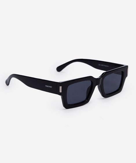 óculos de sol unissex quadrado de acetato triton preto