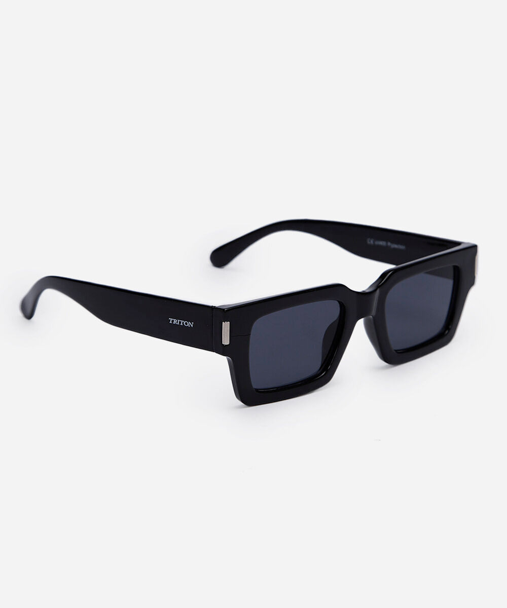 óculos de sol unissex quadrado de acetato triton preto