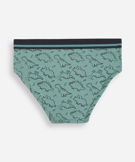 kit de 2 cuecas infantis de algodão dinossauro colorido