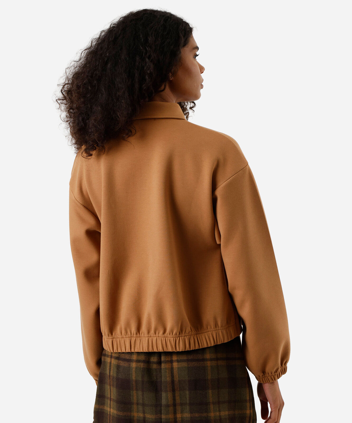 jaqueta bomber feminina com pregas marrom