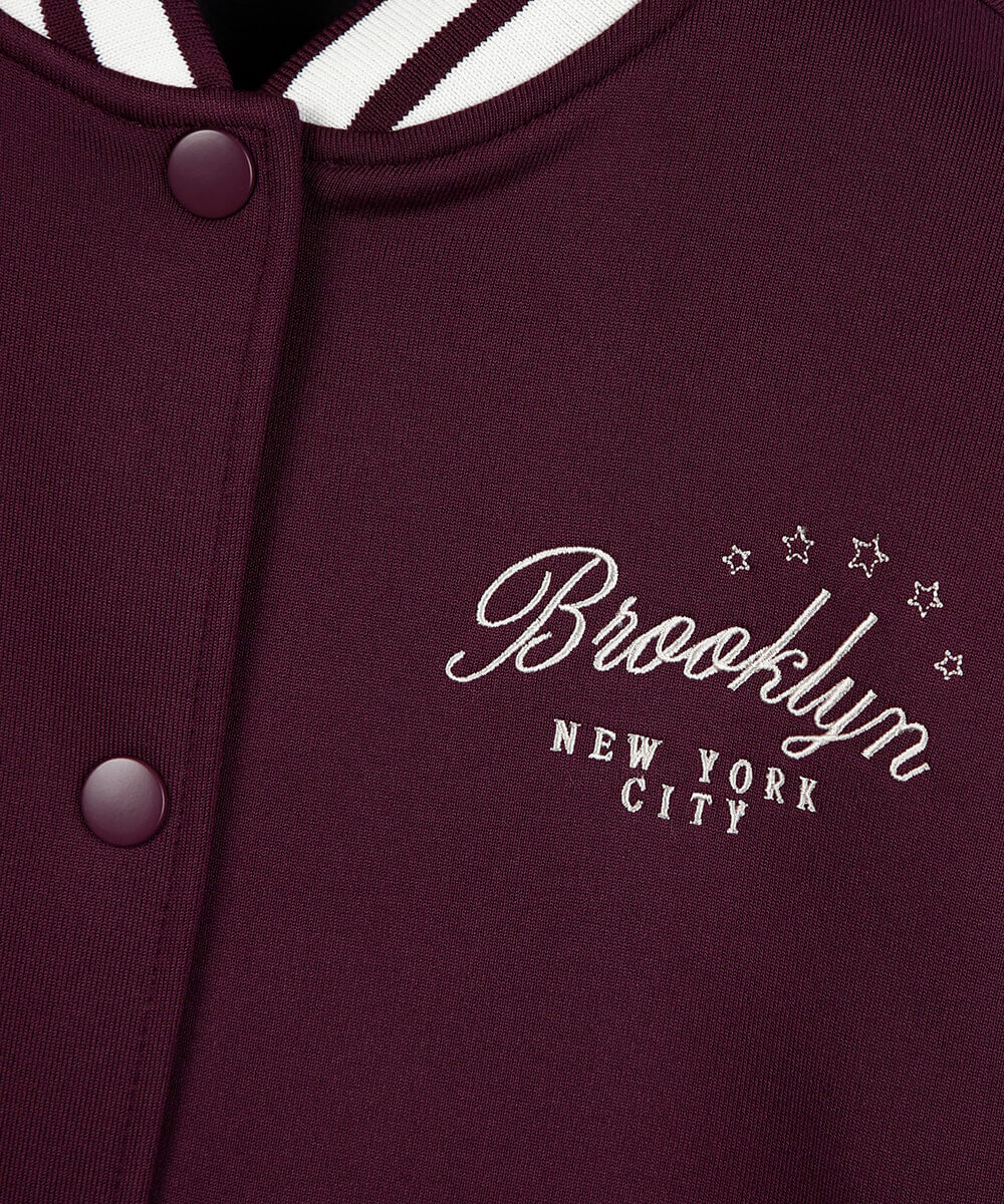 jaqueta bomber juvenil oversized bicolor vinho