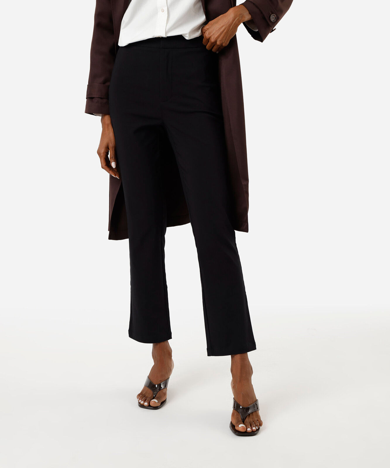 calça skinny feminina alfaiataria preta