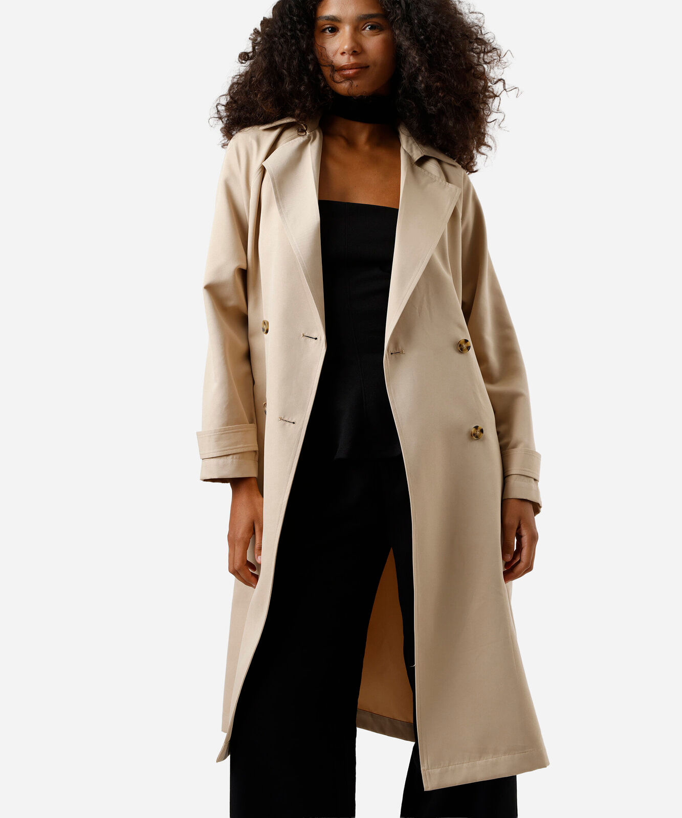 casaco trench coat midi feminino bege