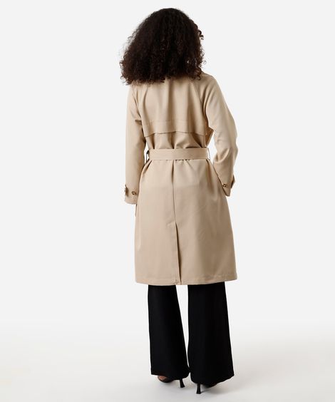 casaco trench coat midi feminino bege