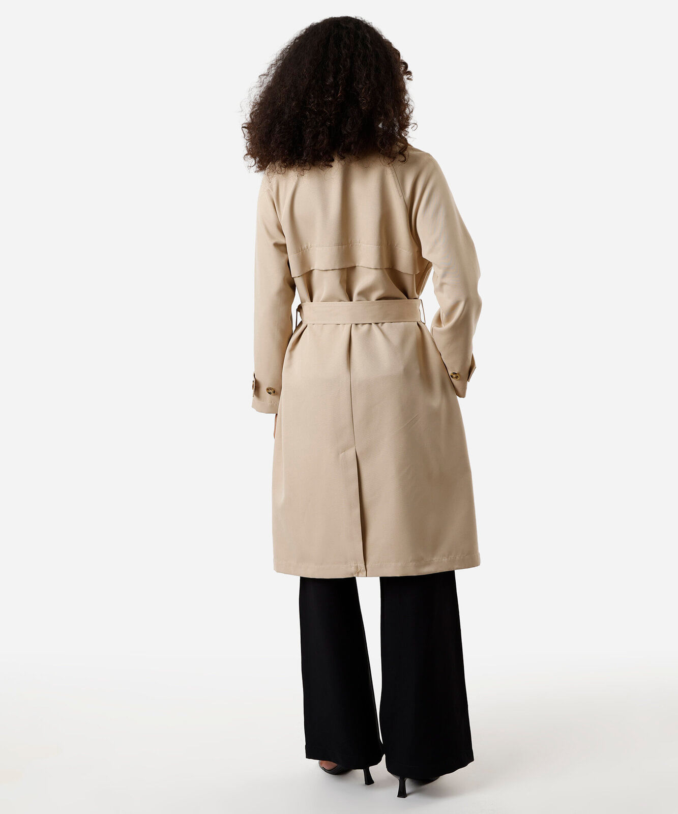 casaco trench coat midi feminino bege