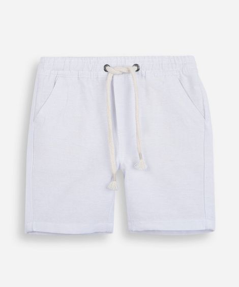 bermuda infantil cós elástico branca