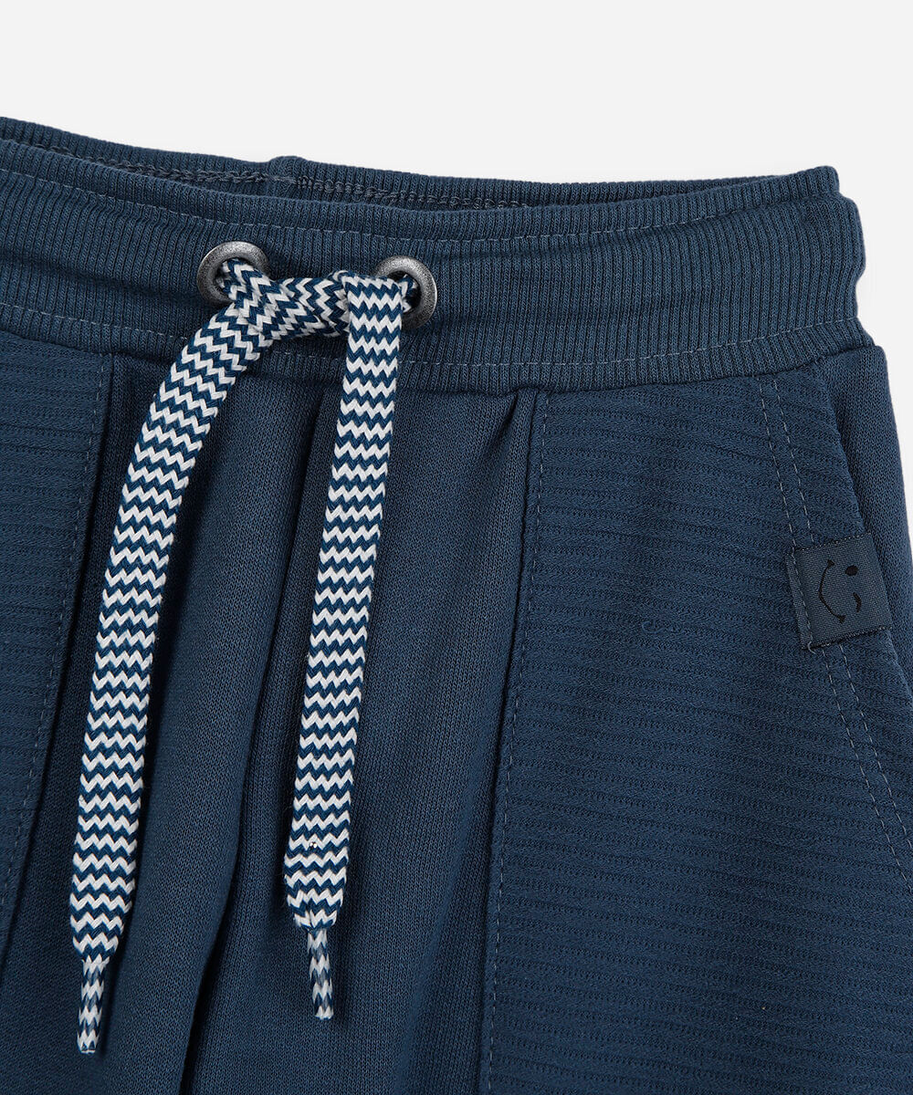 calça jogger infantil de moletom cós com cordão azul