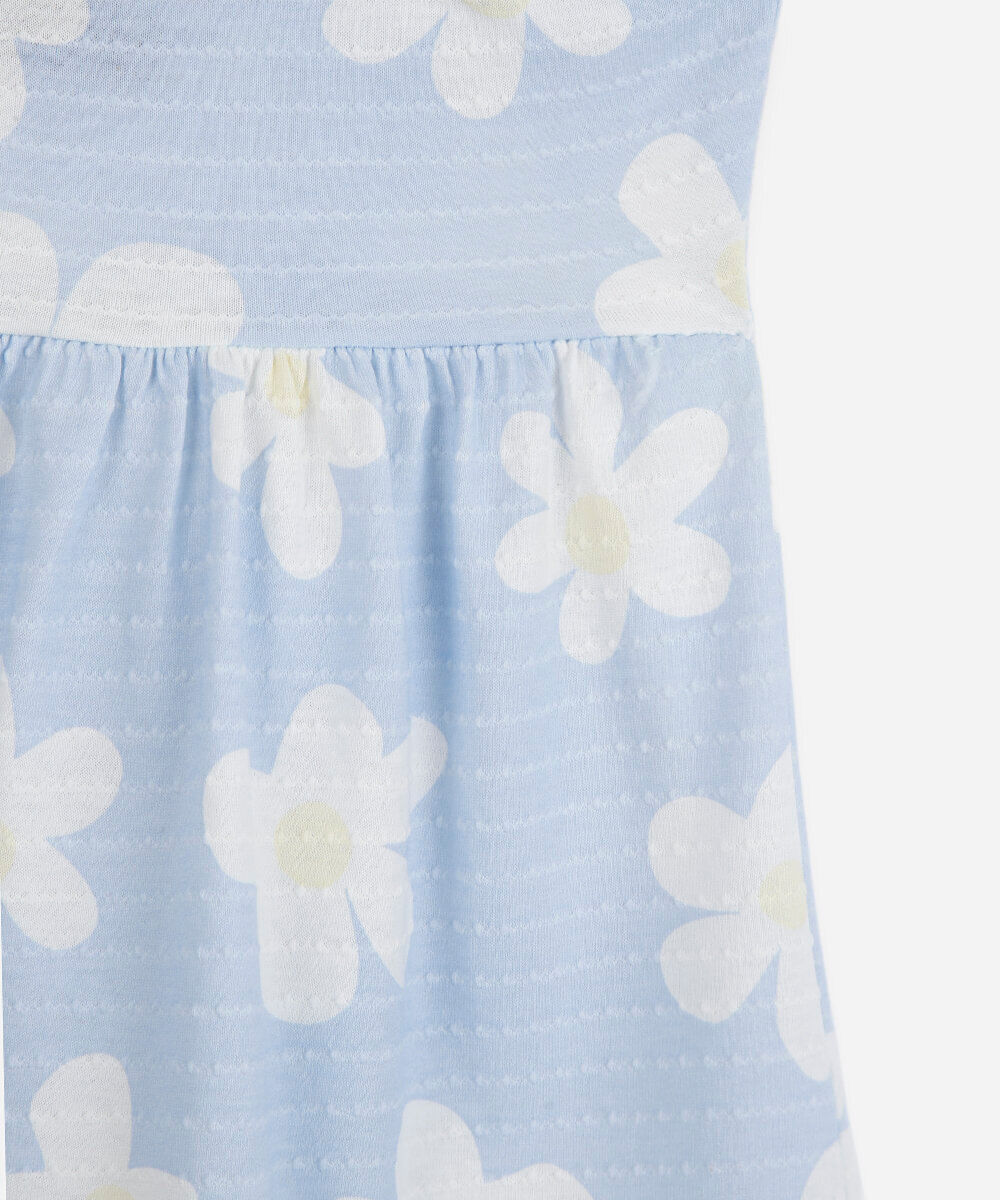 vestido infantil com algodão texturizado floral colorido