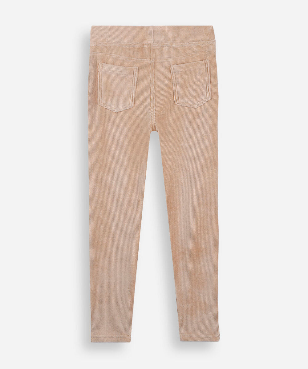 calça legging infantil aveludada bege