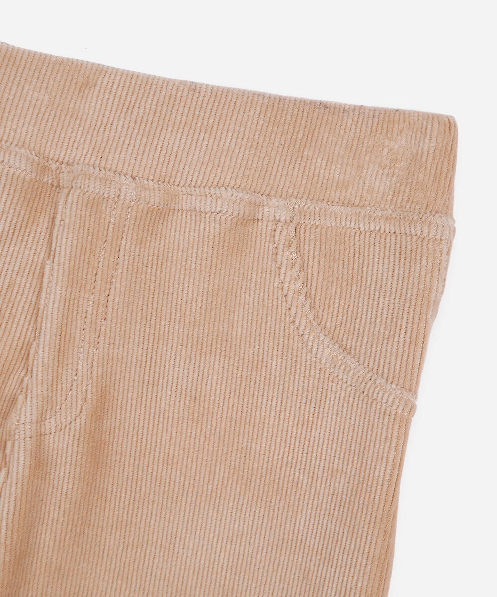 calça legging infantil aveludada bege