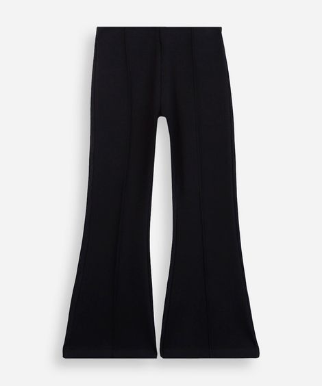 calça flare infantil de algodão com nervura preta