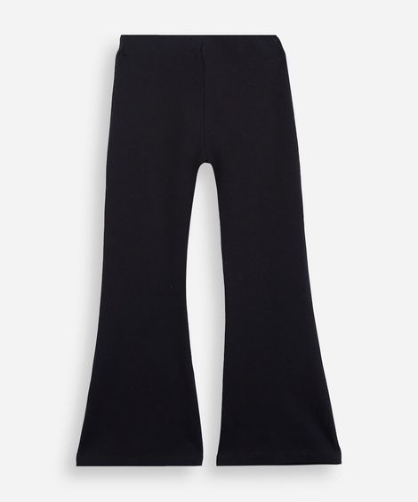calça flare infantil de algodão com nervura preta
