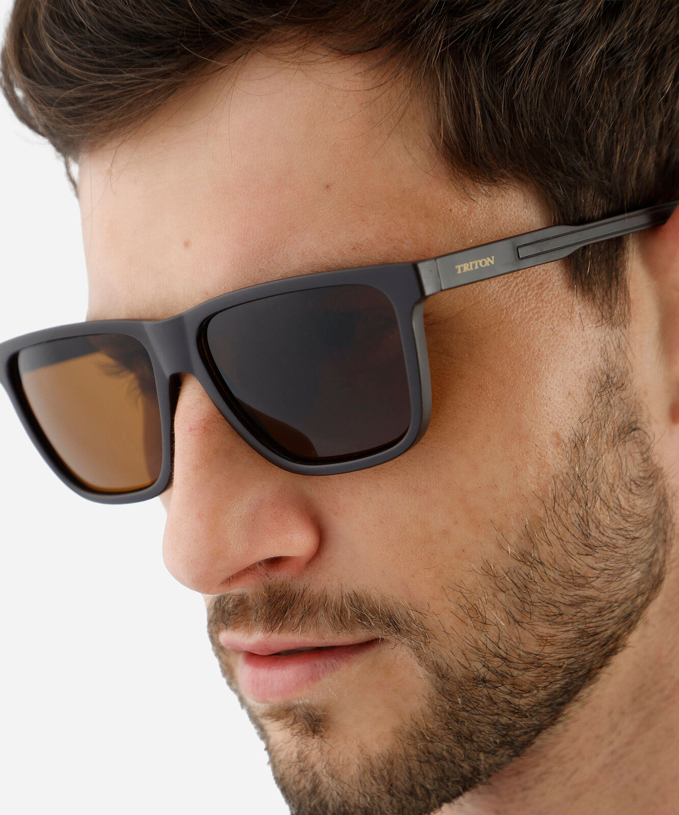 óculos de sol masculino quadrado de acetato triton marrom