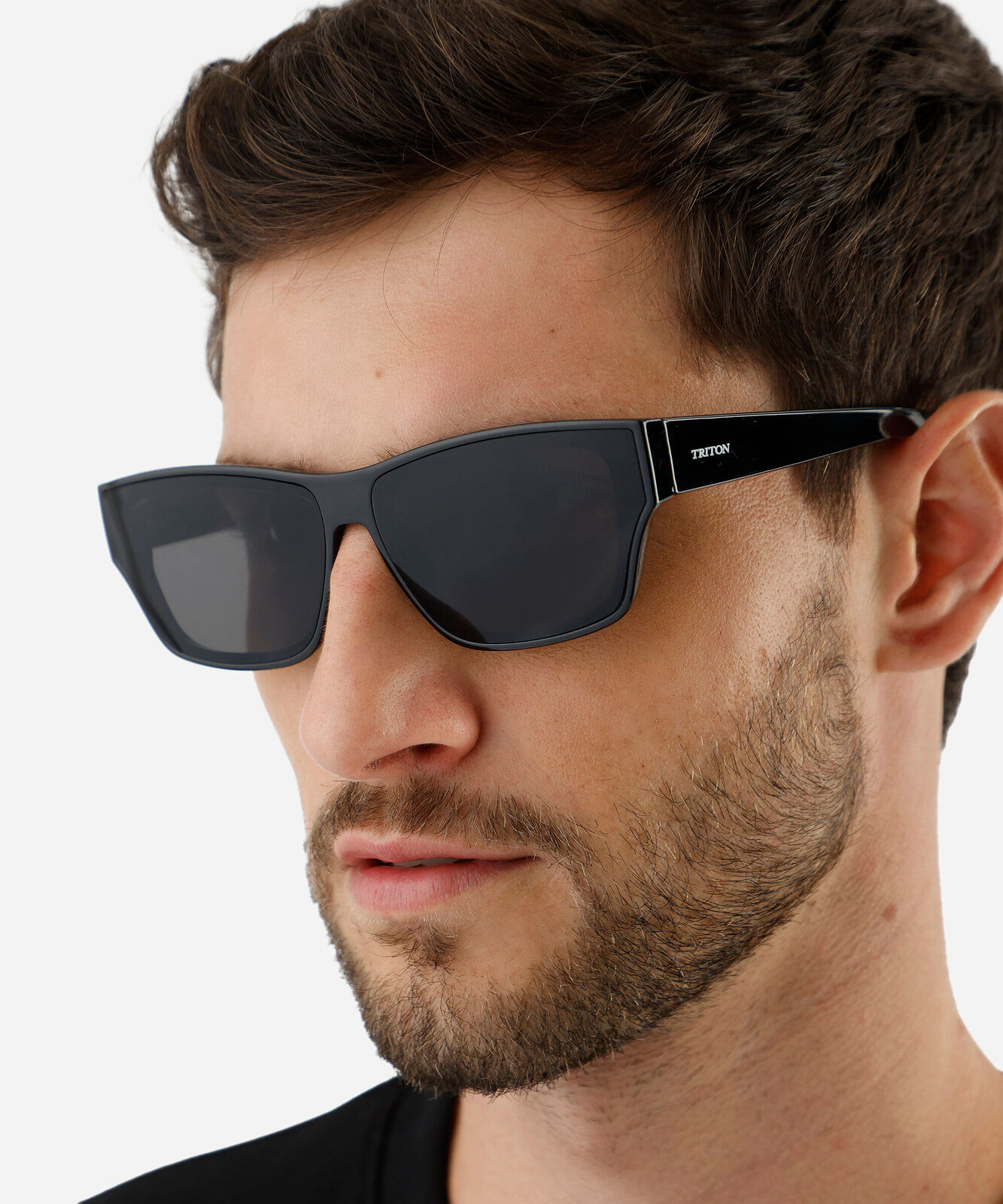 óculos de sol masculino quadrado de acetato triton preto