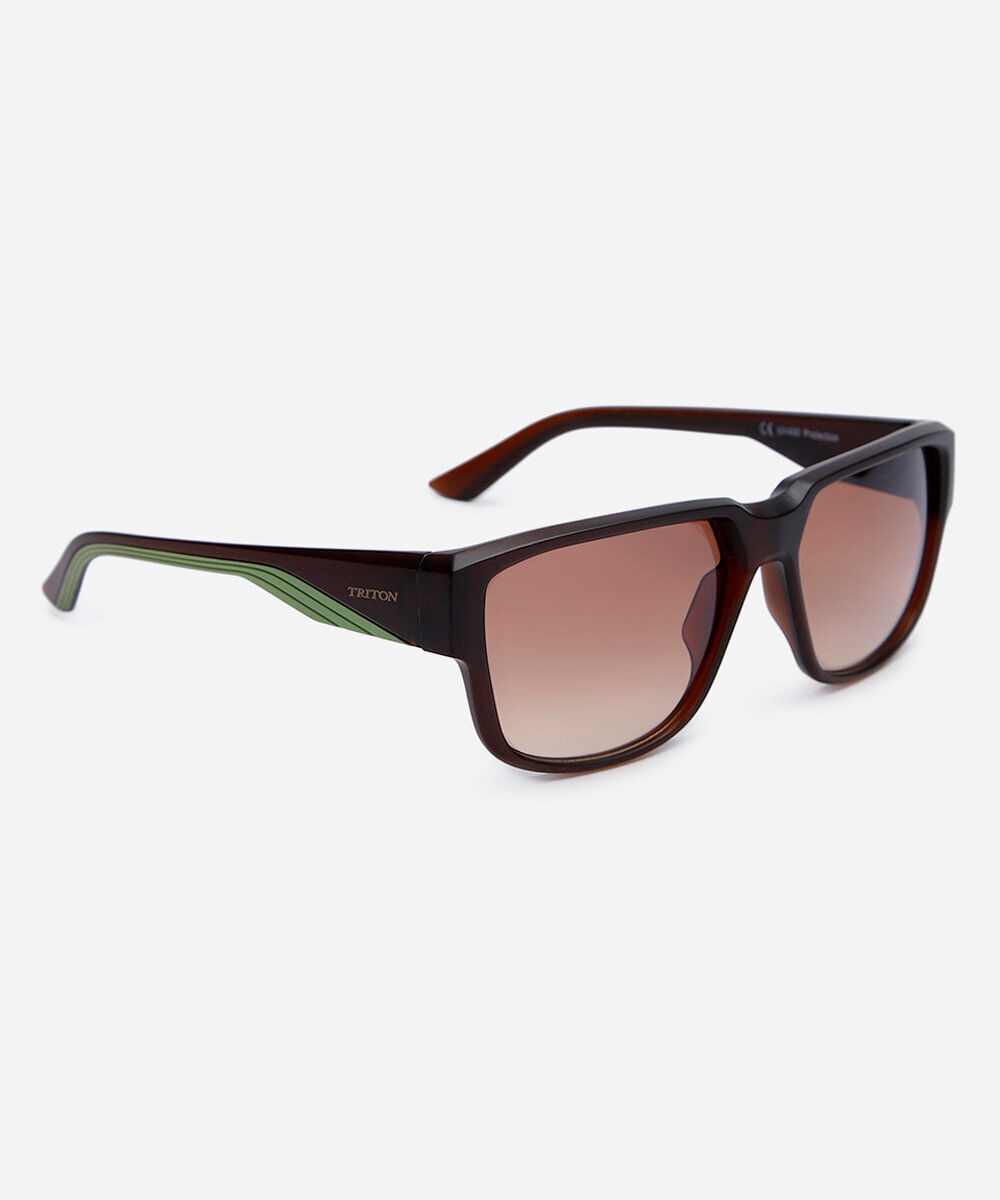 óculos de sol masculino quadrado de acetato triton marrom