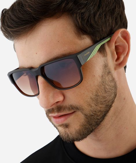 óculos de sol masculino quadrado de acetato triton marrom
