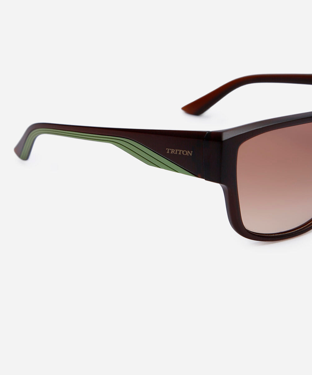 óculos de sol masculino quadrado de acetato triton marrom