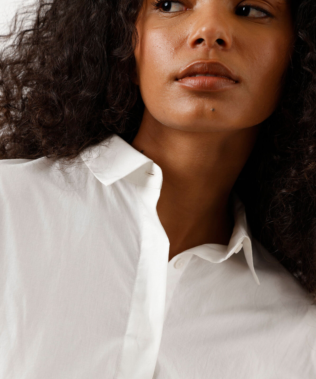 camisa feminina de algodão manga longa oversized off white