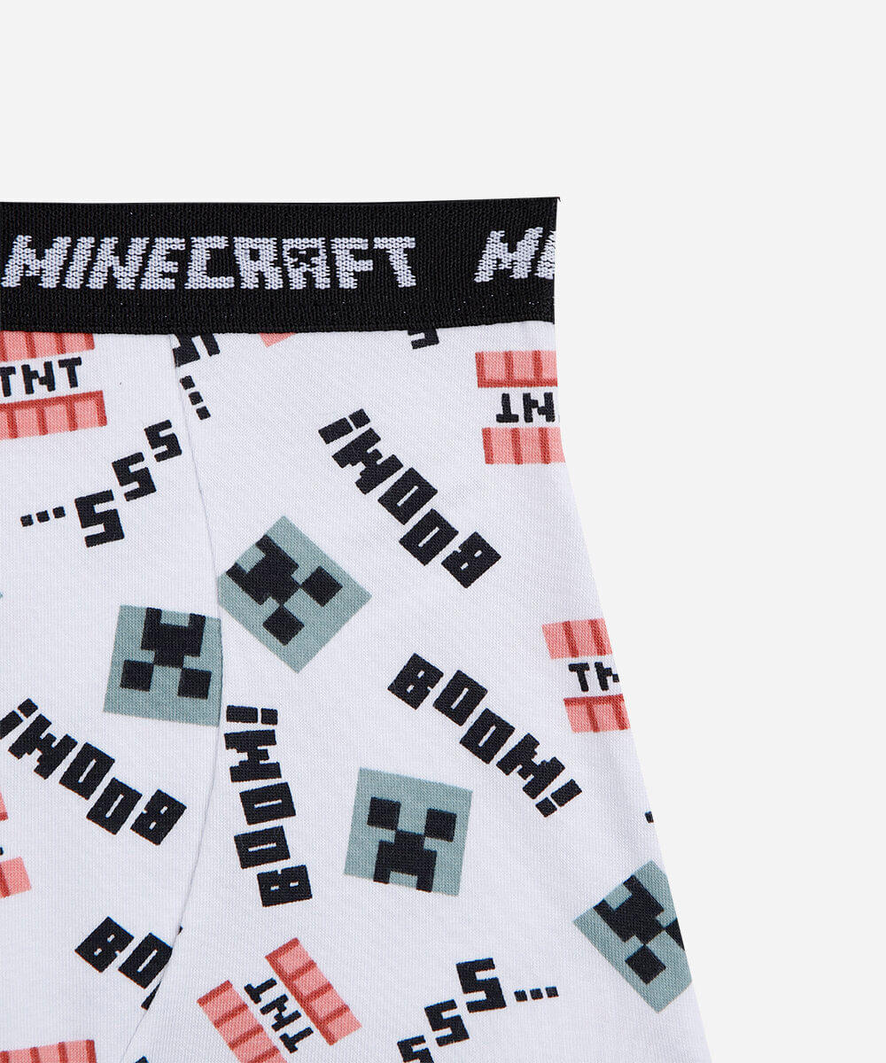 kit de 2 cuecas infantis de algodão minecraft colorido