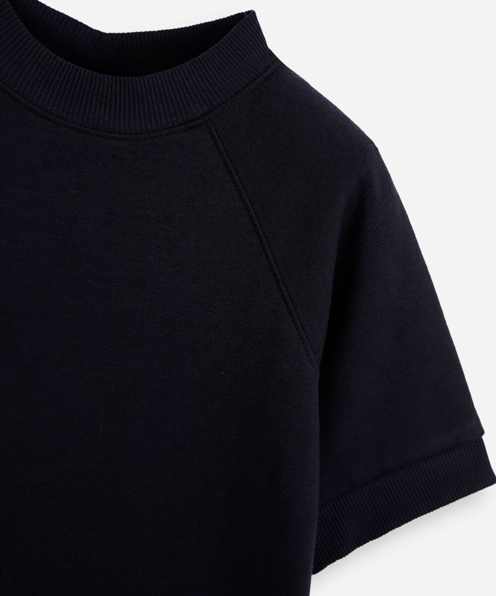 camiseta infantil slim raglan preta