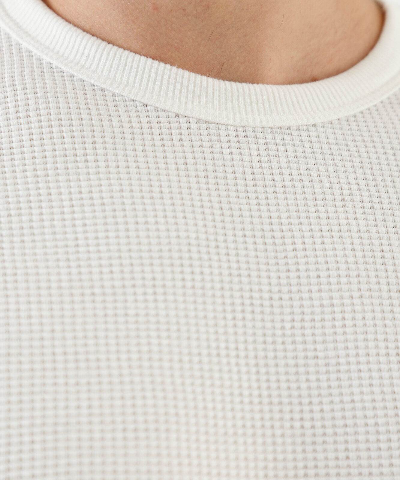 camiseta masculina manga longa texturizada off white