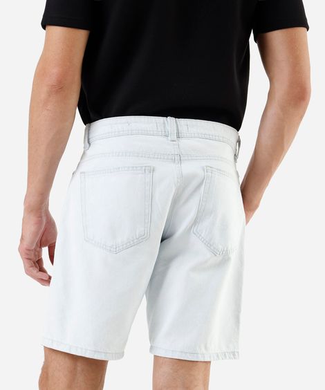 bermuda reta masculina jeans azul