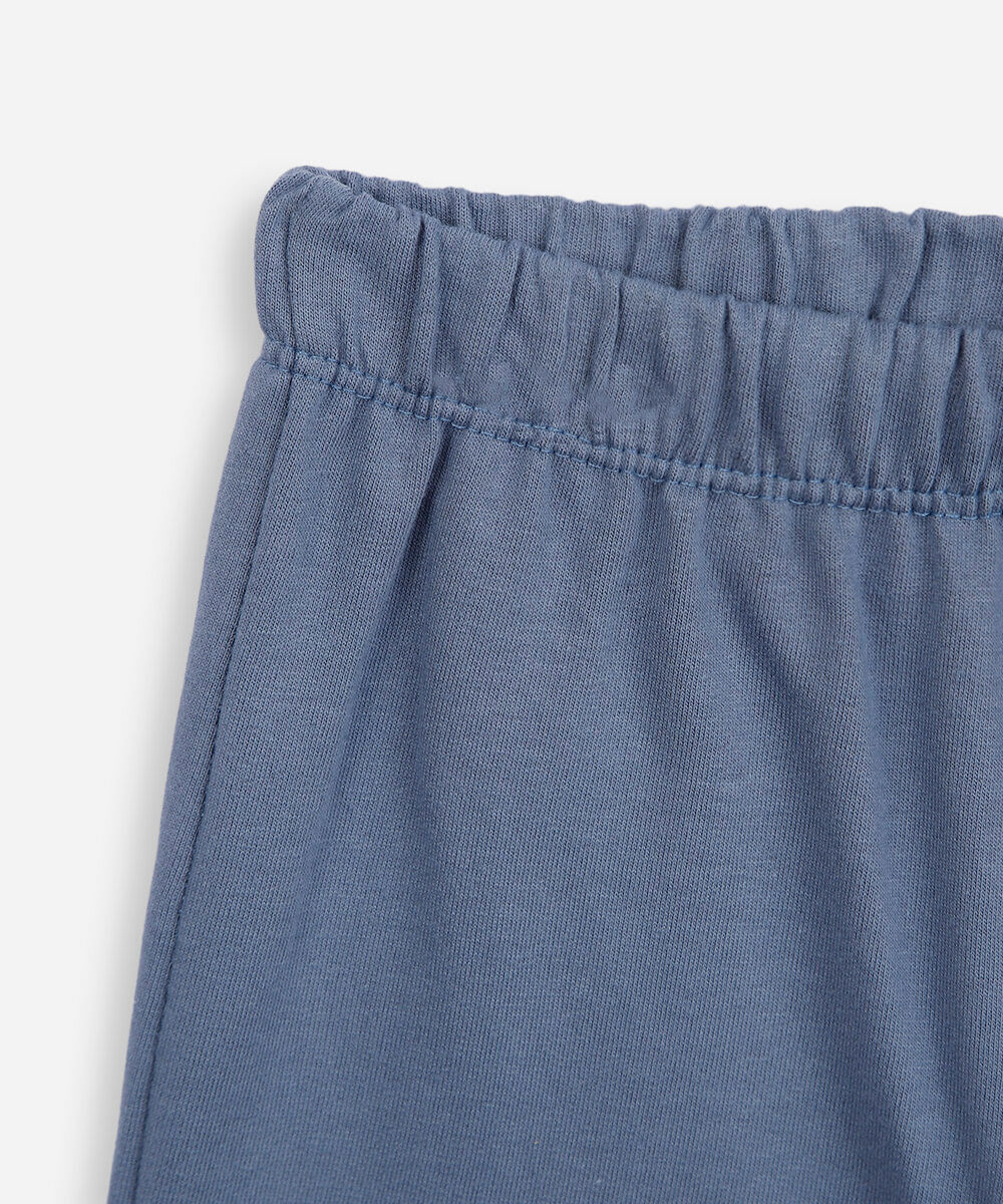 conjunto curto infantil de algodão carrinhos azul