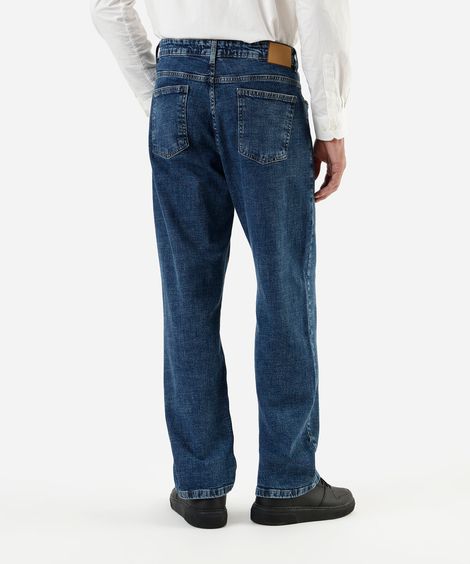 calça wide leg masculina jeans azul