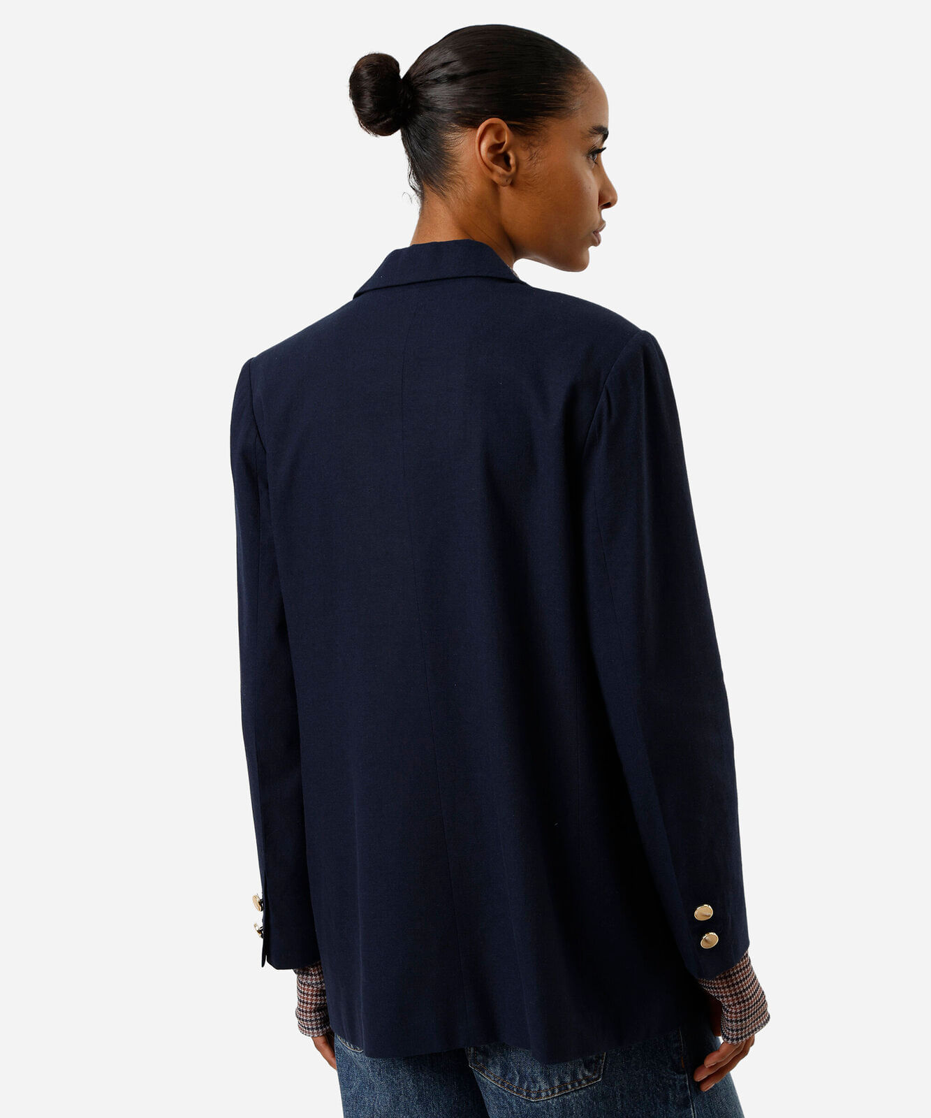 blazer de alfaiataria feminino com linho azul