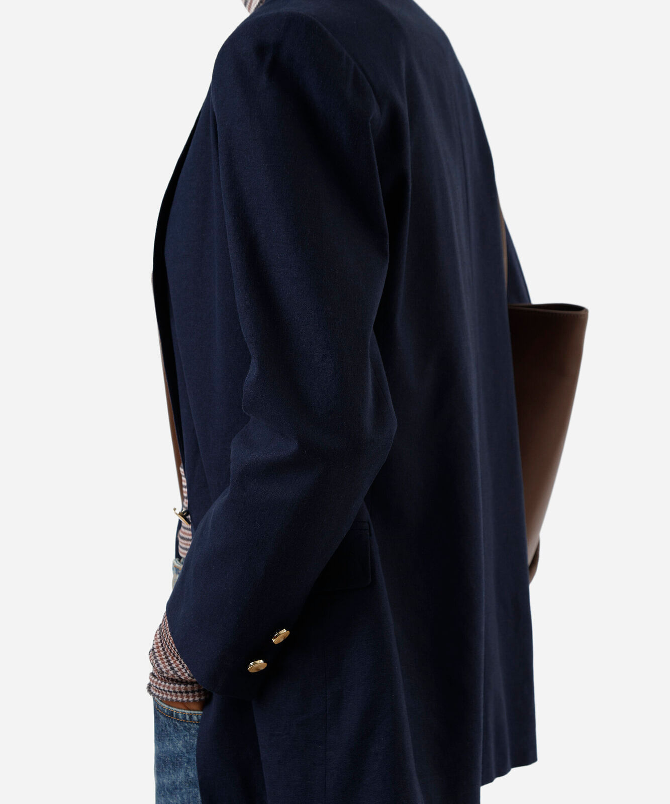 blazer de alfaiataria feminino com linho azul