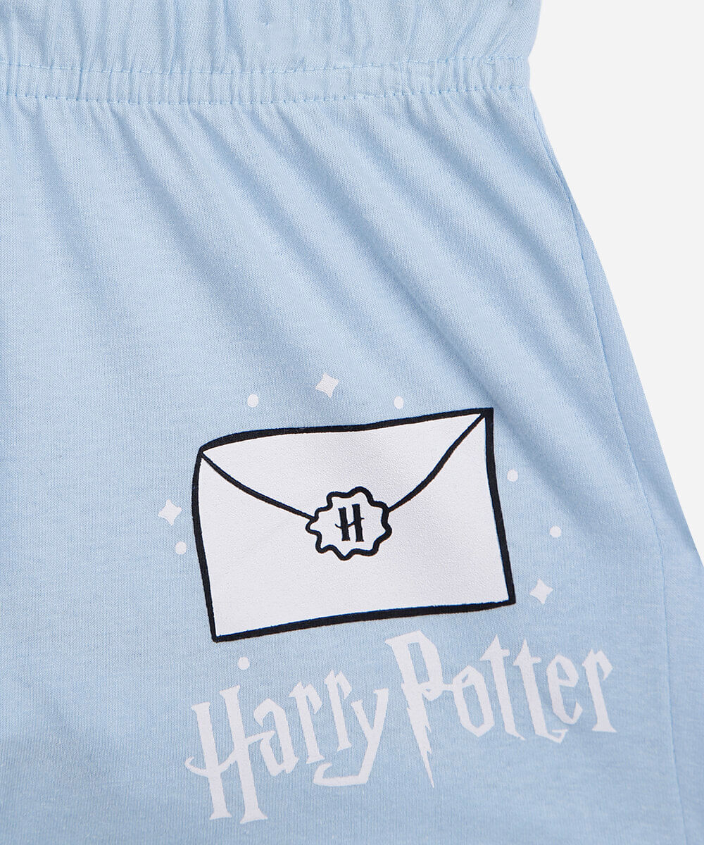 pijama curto infantil de algodão harry potter off white