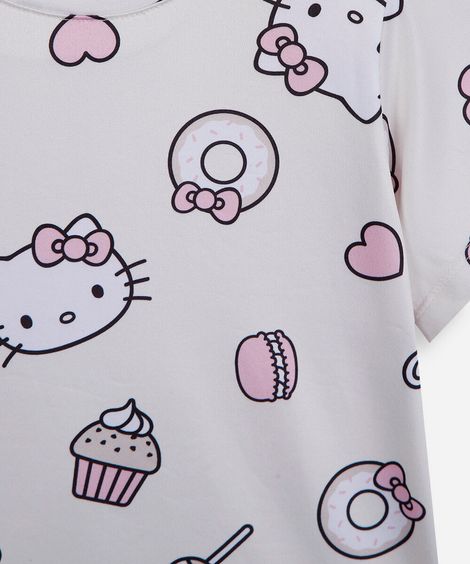 pijama curto infantil hello kitty off white