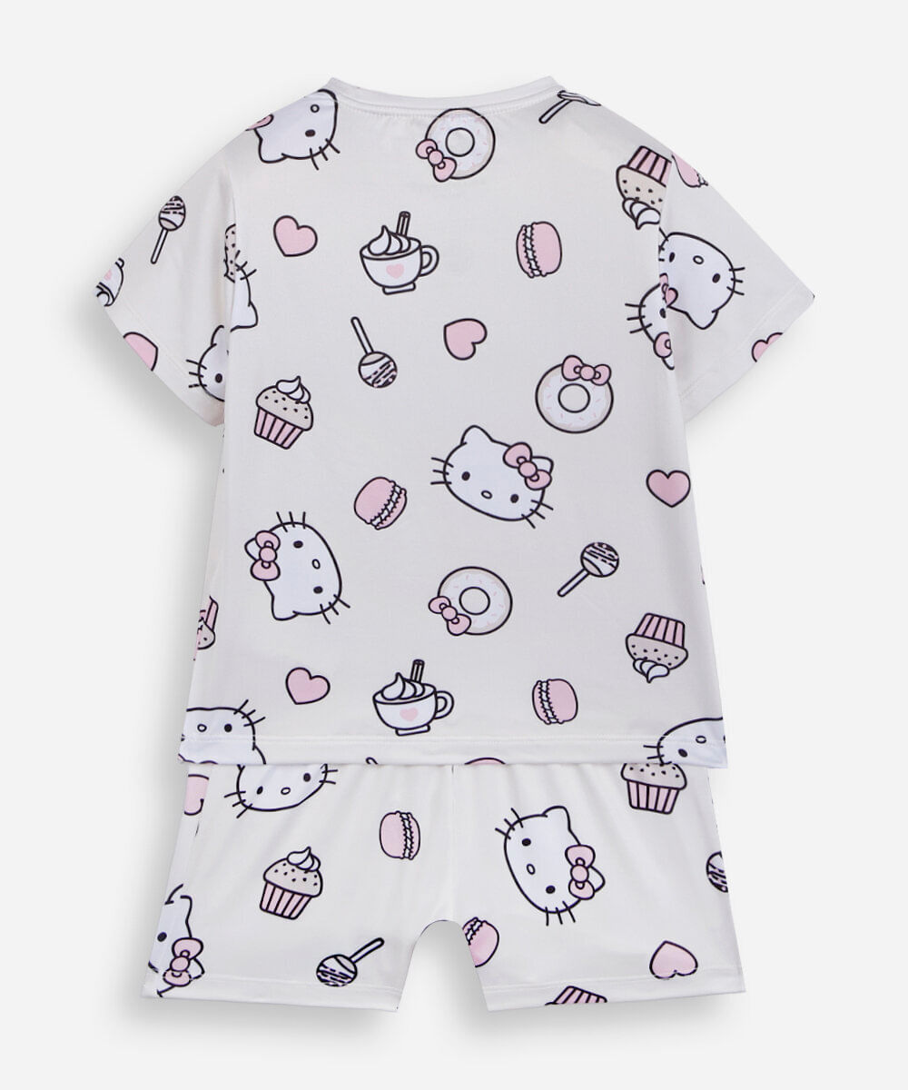 pijama curto infantil hello kitty off white
