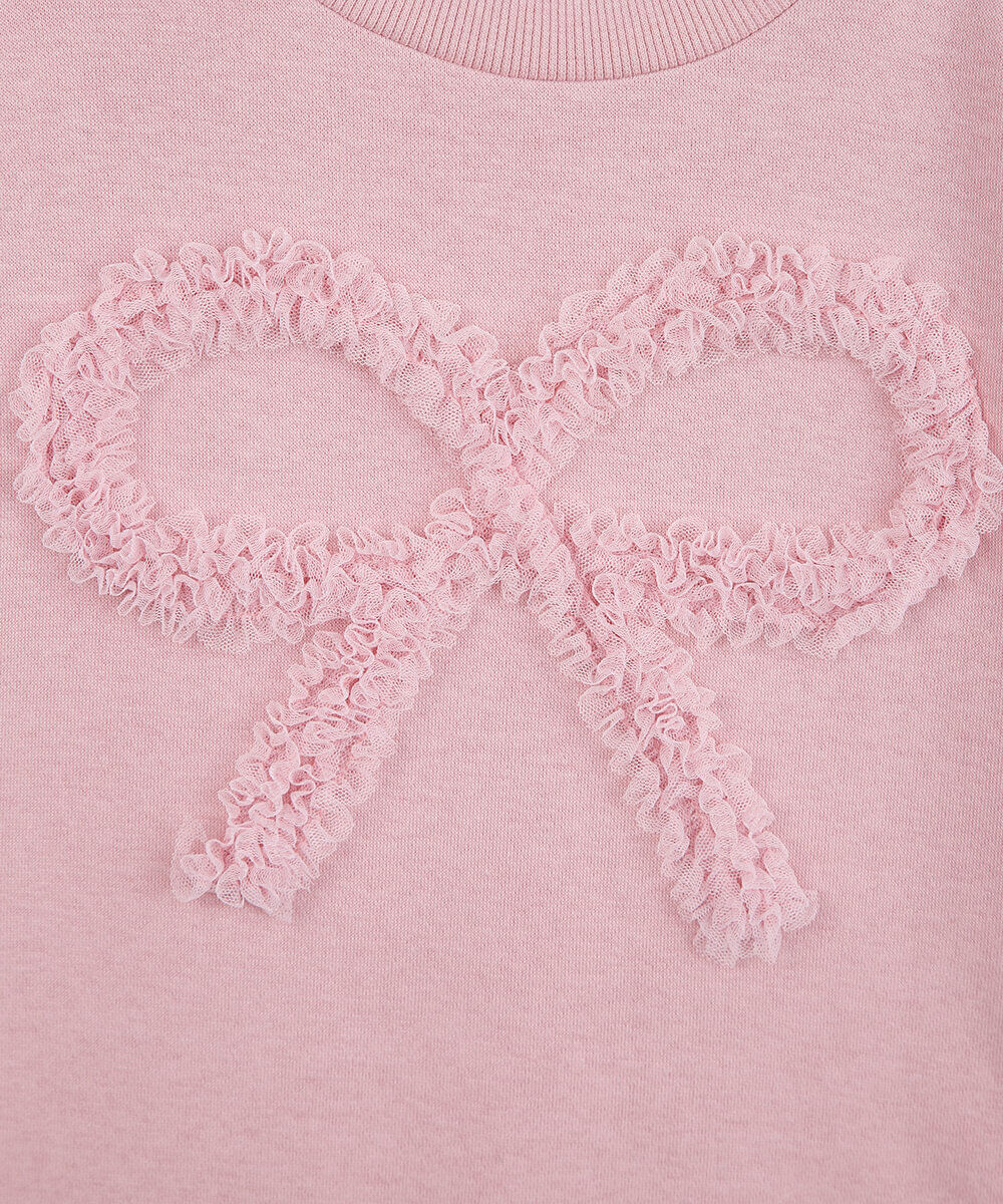 blusão infantil de moletom com laço rosa