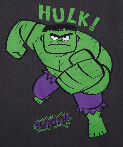 pijama curto infantil de algodão hulk cinza