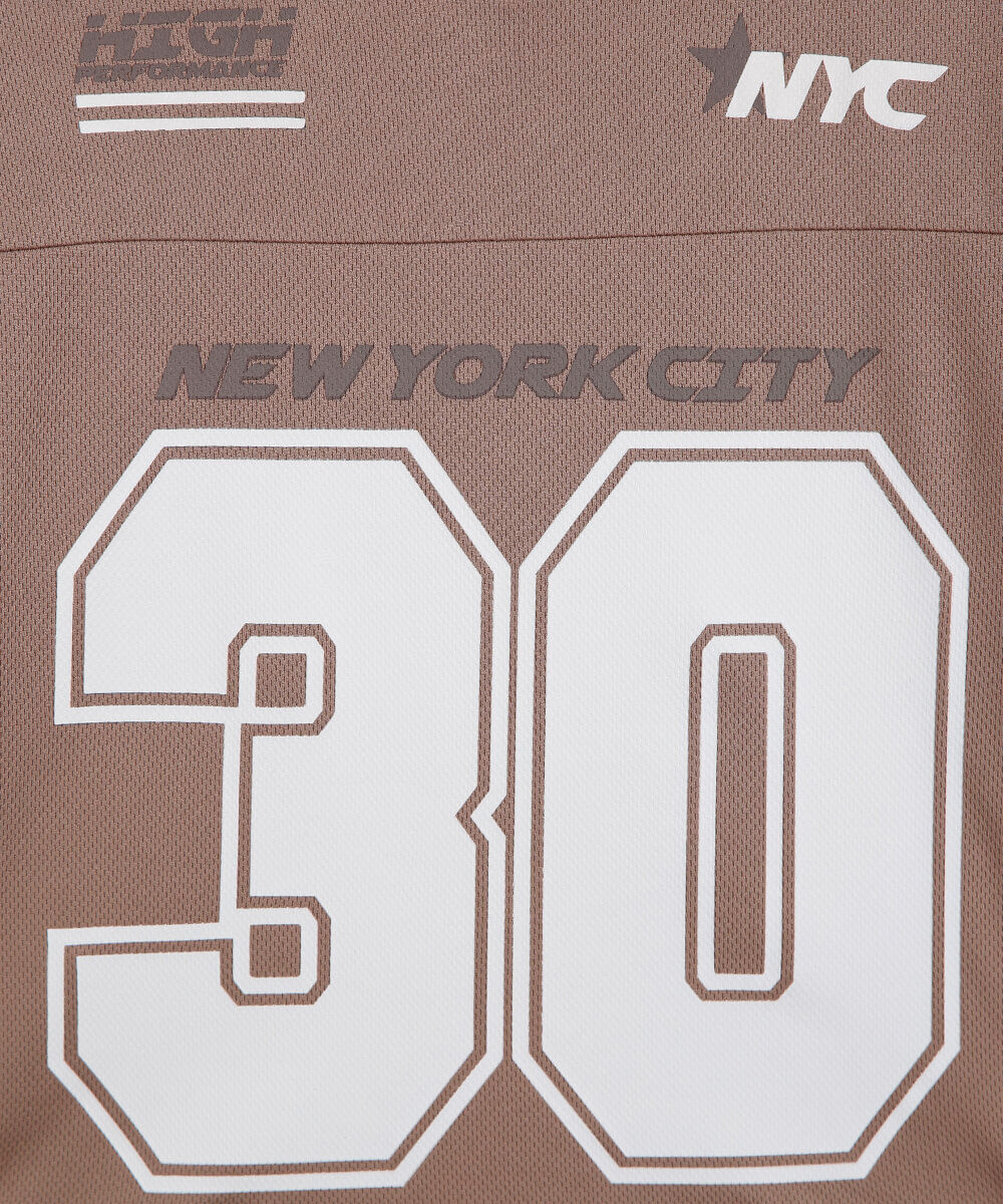 camiseta esportiva infantil manga curta bege