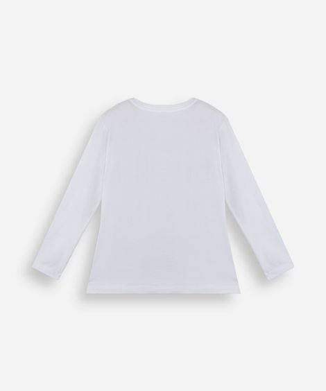 camiseta feminina manga longa college league off white