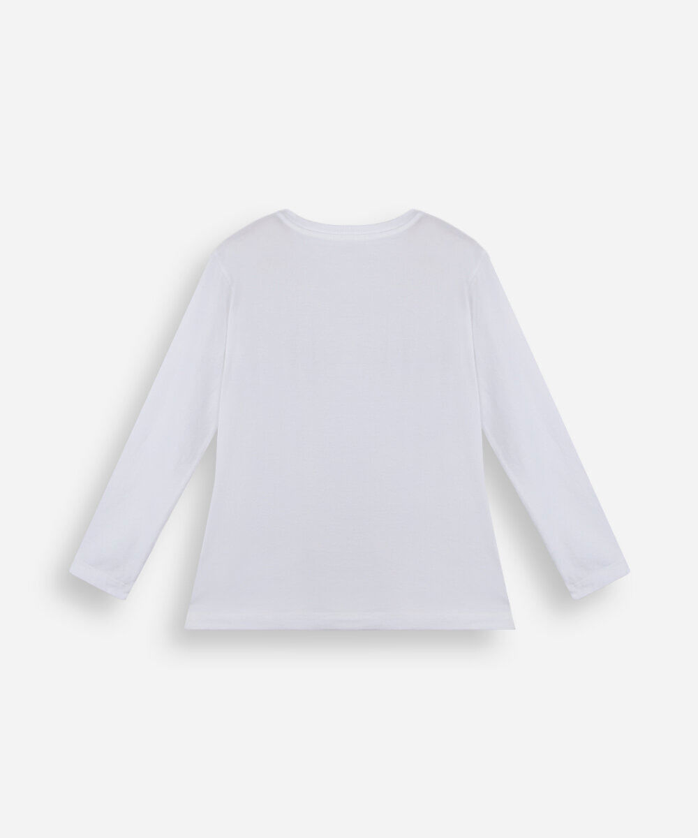 camiseta feminina manga longa college league off white