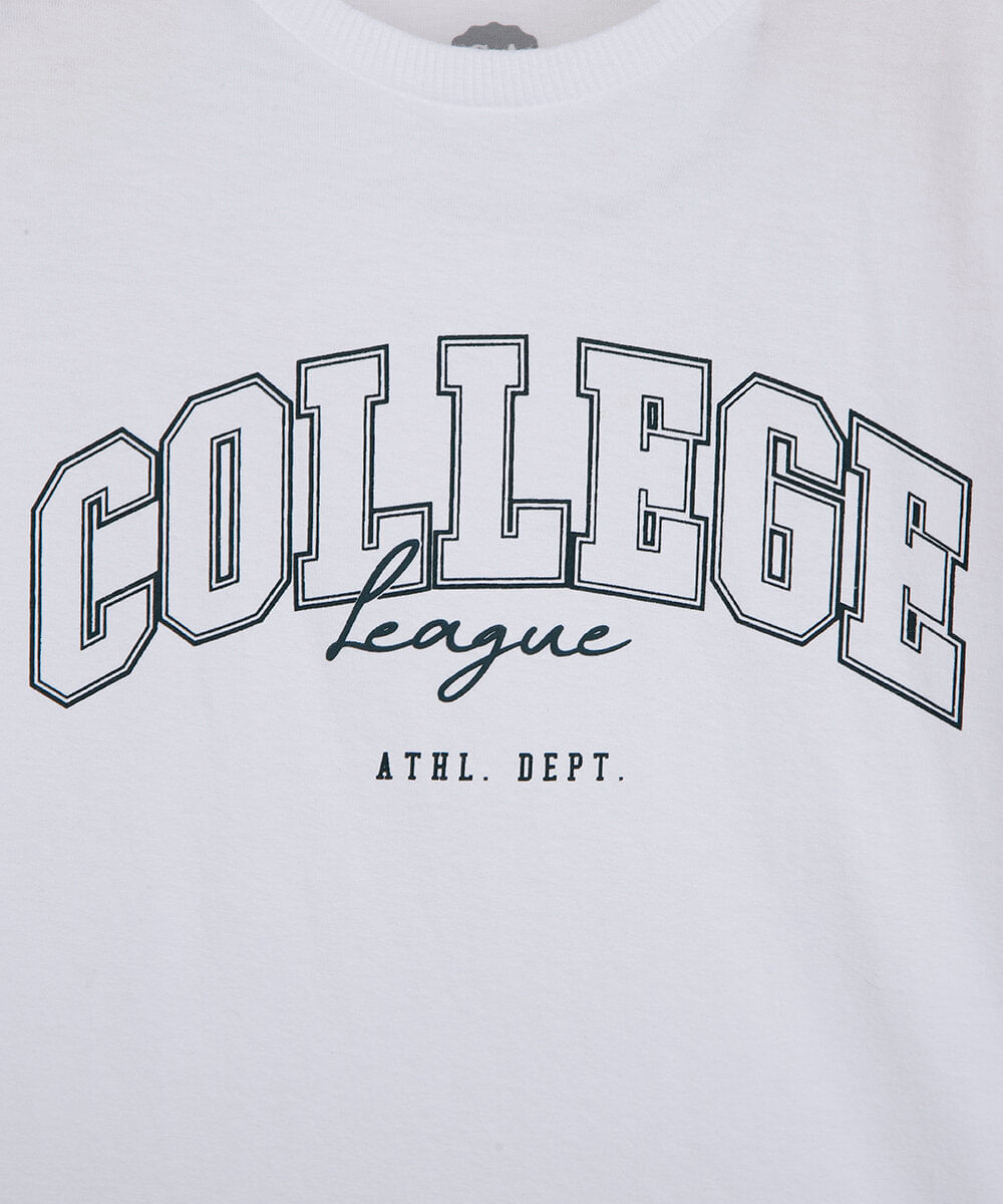 camiseta feminina manga longa college league off white