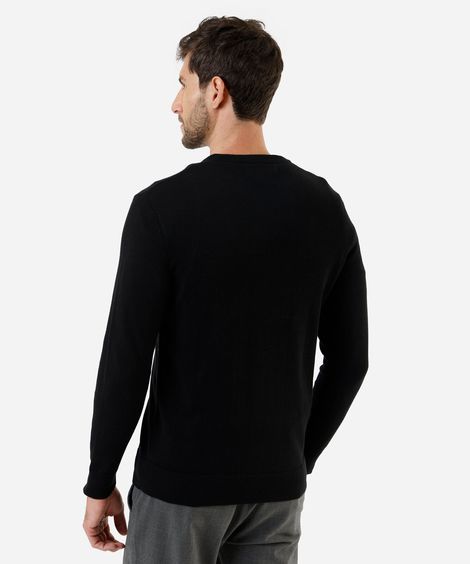 suéter masculino de tricot gola v preto