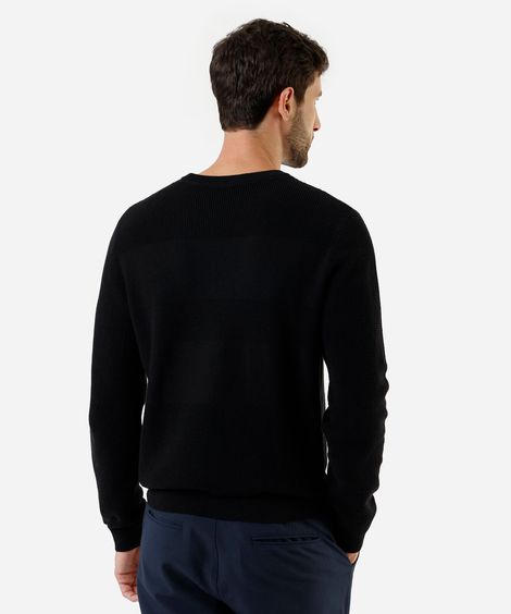 suéter de tricot texturizado - preto