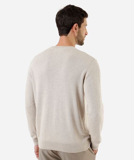 suéter masculino de tricot gola v bege