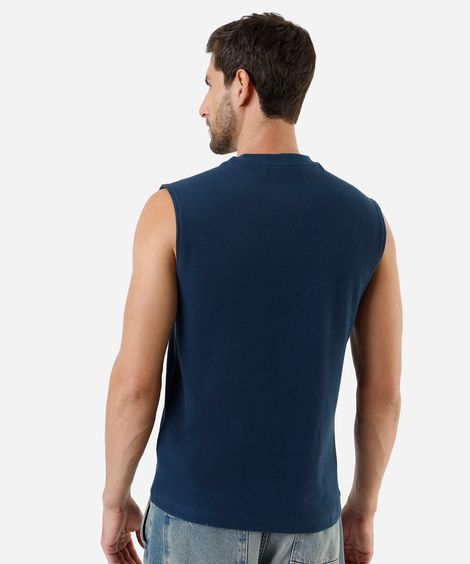 regata machão masculina texturizada azul