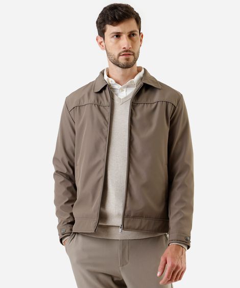 jaqueta masculina de nylon leve marrom