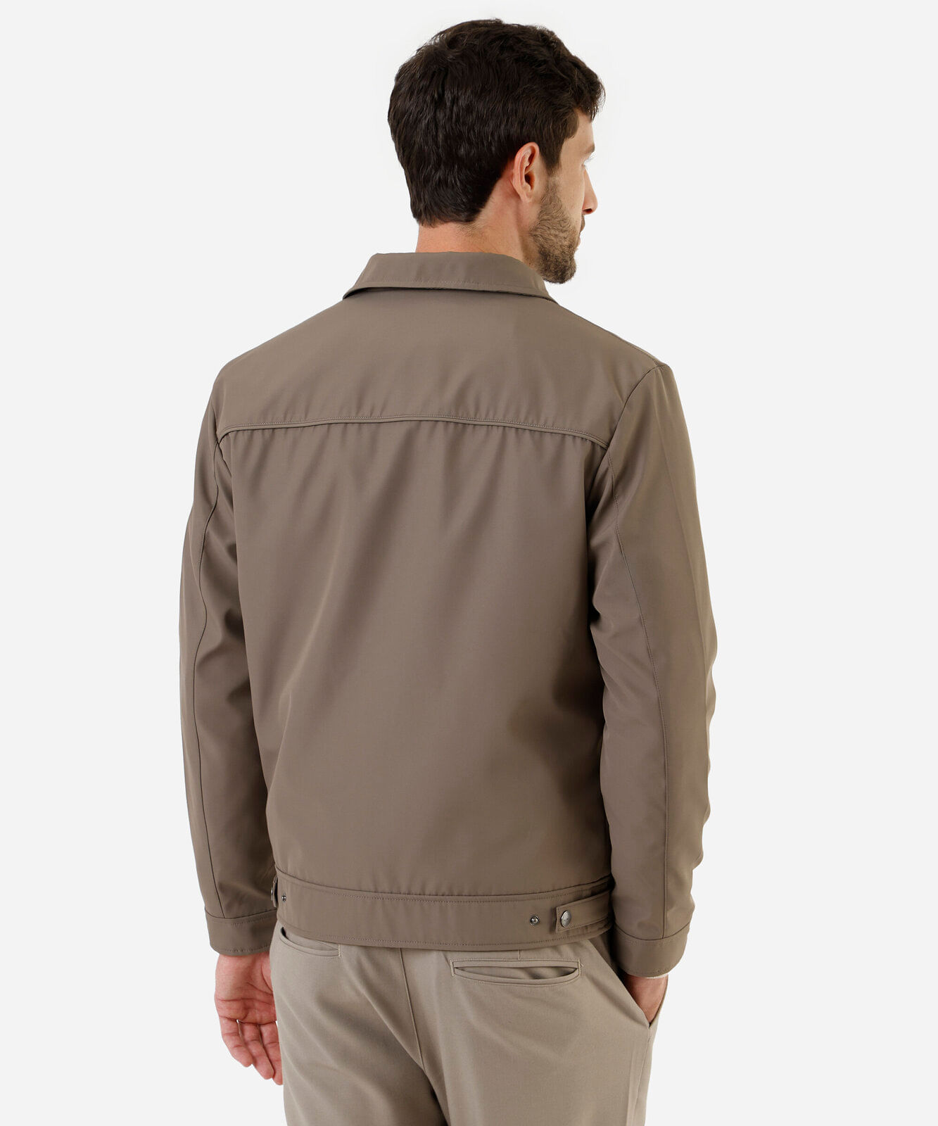 jaqueta masculina de nylon leve marrom
