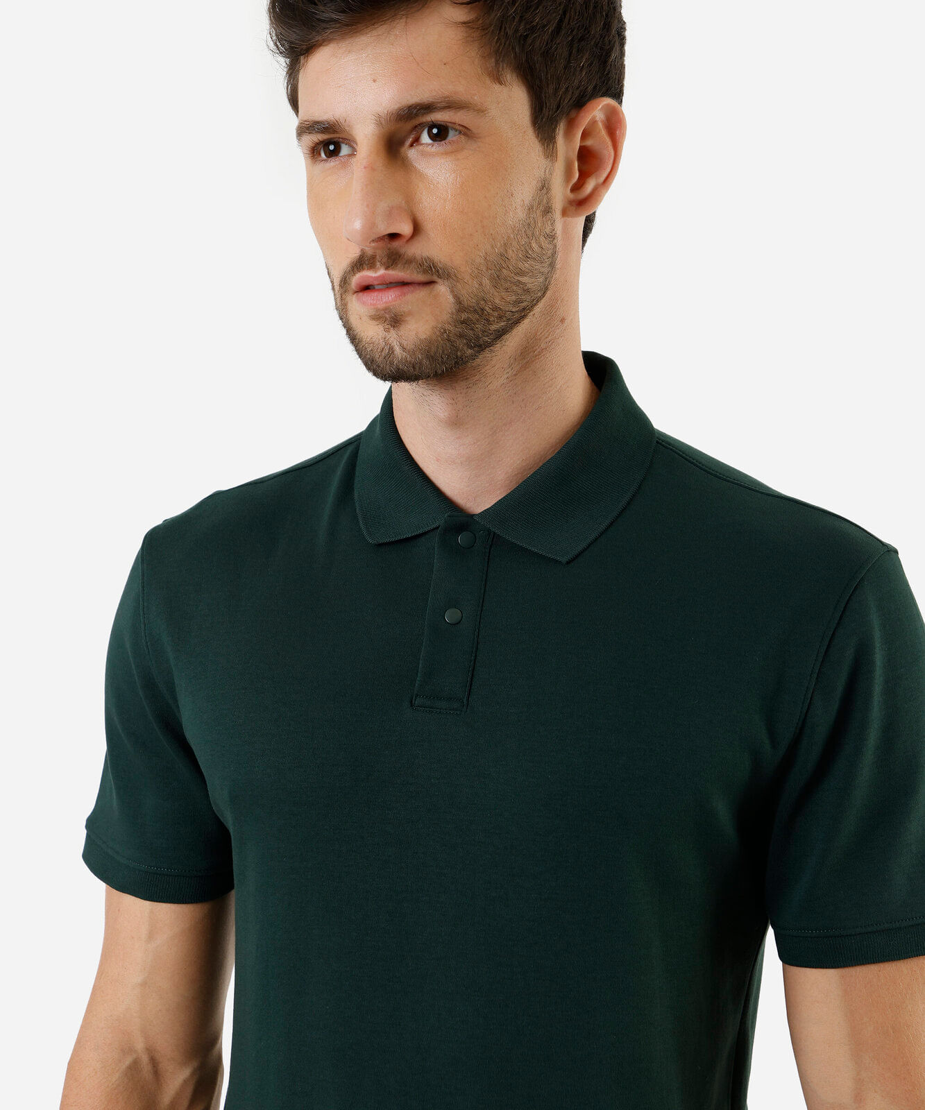 polo masculina de algodão peruano manga curta verde