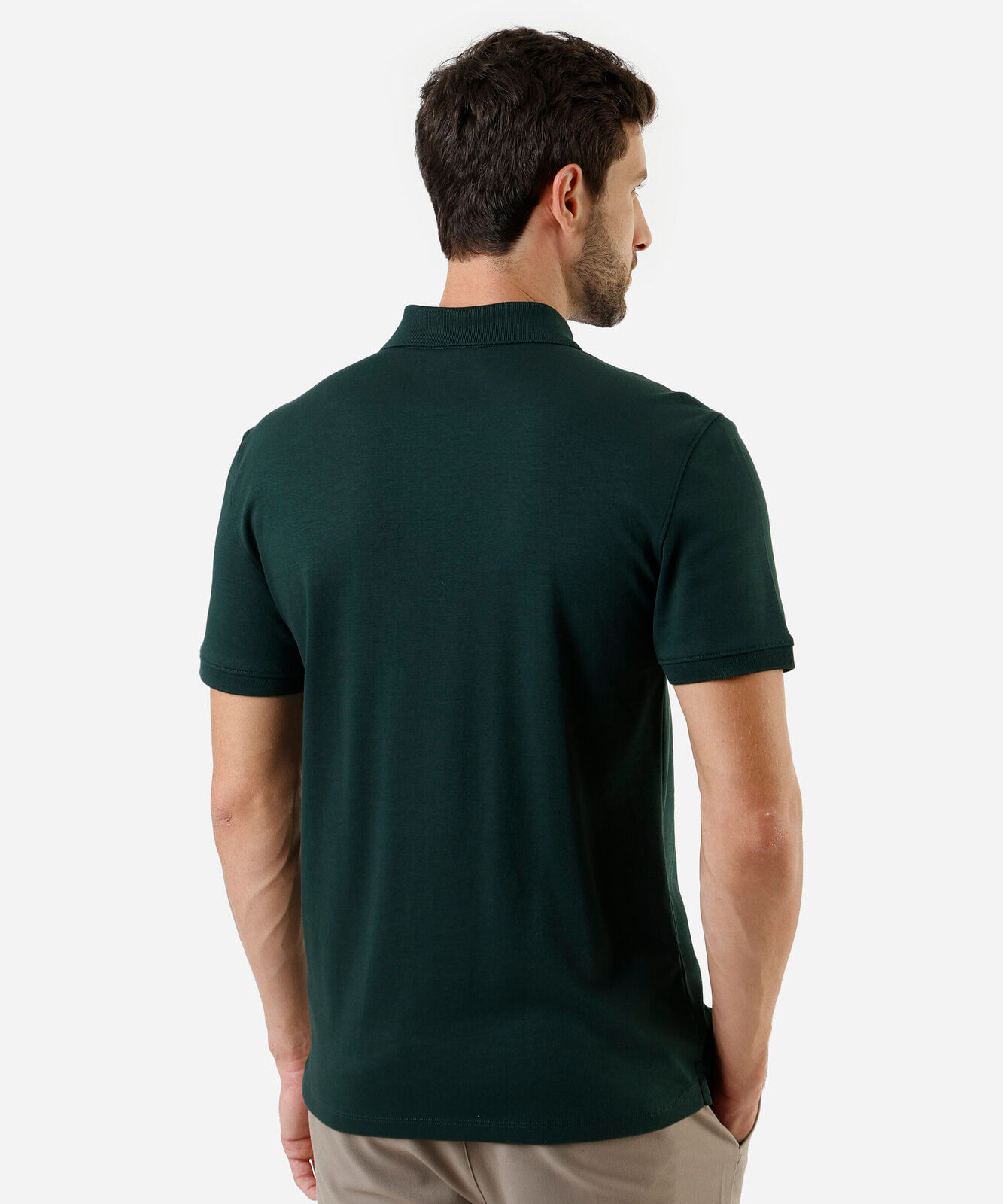 polo masculina de algodão peruano manga curta verde